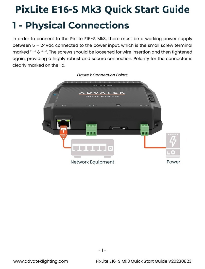 ADVATEK LIGHTING PixLite E16-S Mk3 User manual
