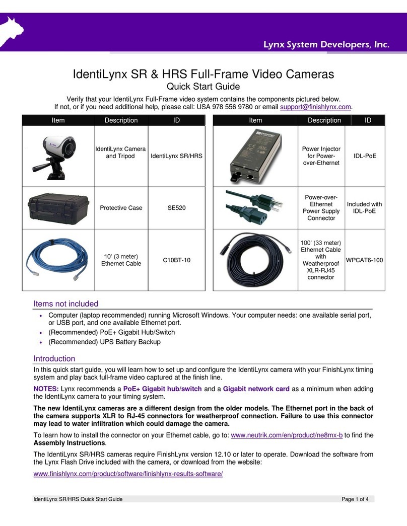 lynx System Developers IdentiLynx SR quick start guide
