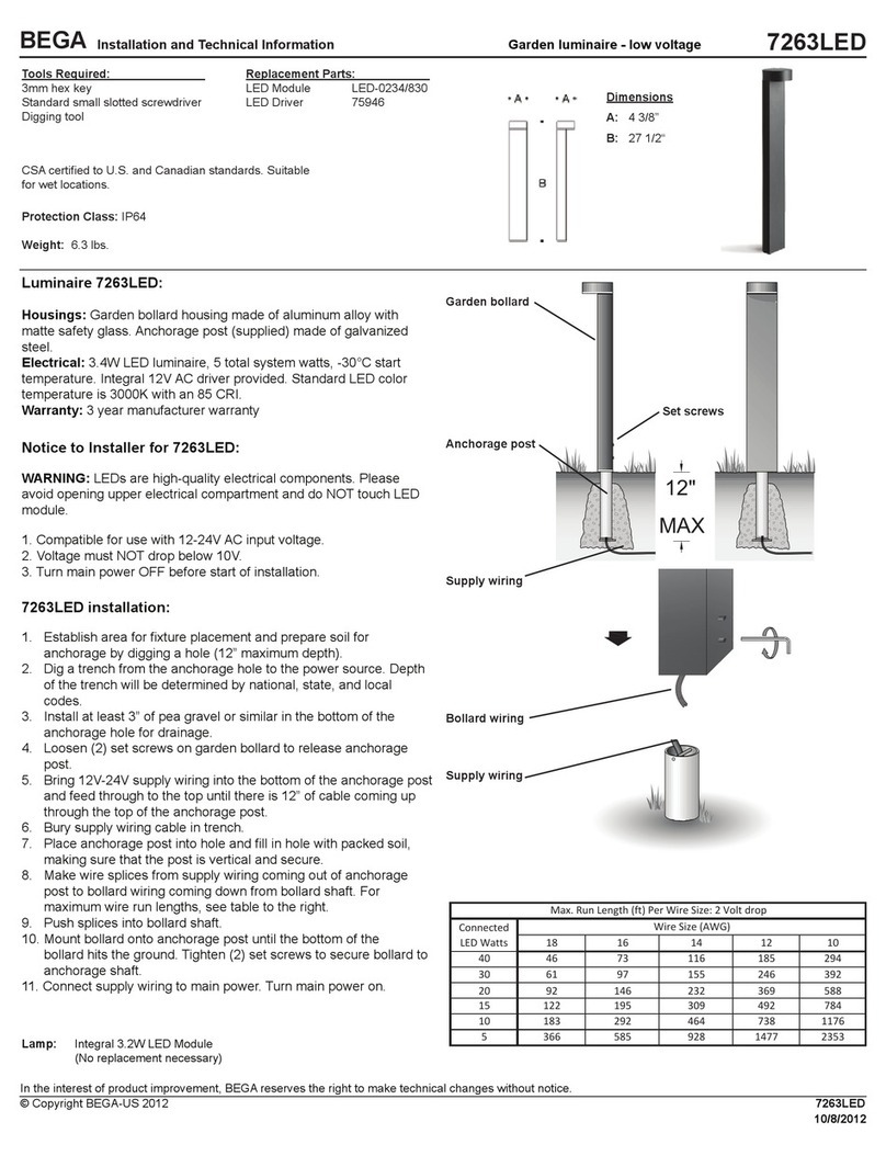 BEGA 7263LED Installation and technical information