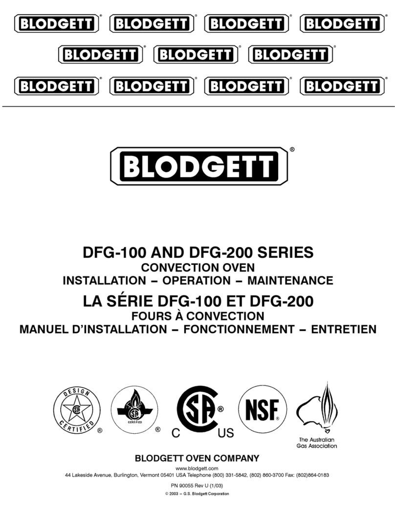 Blodgett DFG-200 Series Owner's manual