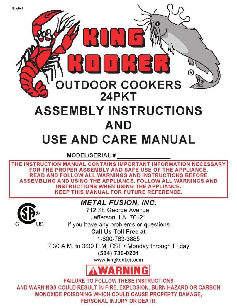 King Kooker 24PKT Assembly instructions and use and care manual