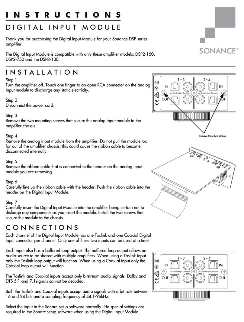 Sonance SONAMP DSP 2-150 instructions