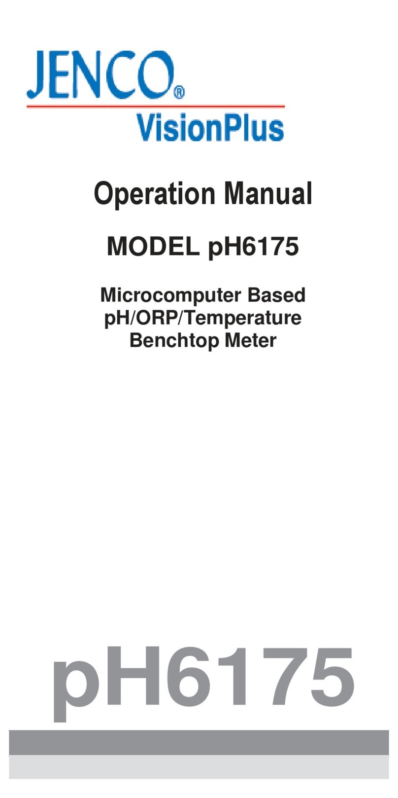 JENCO VisionPlus pH6175 User manual