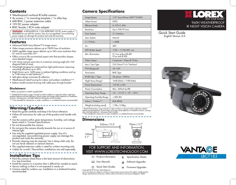 Lorex VANTAGE LBC7183 User manual