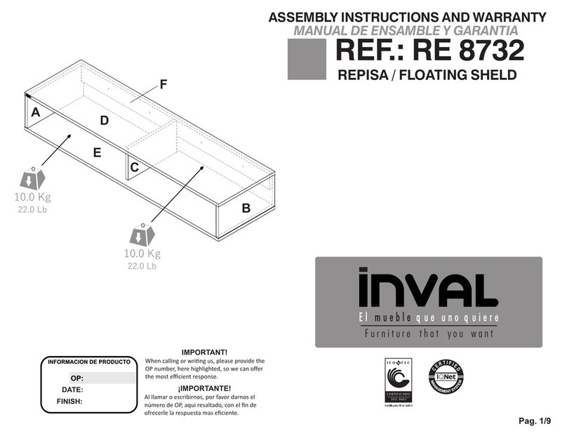 Inval RE 8732 Assembly Instructions and Warranty