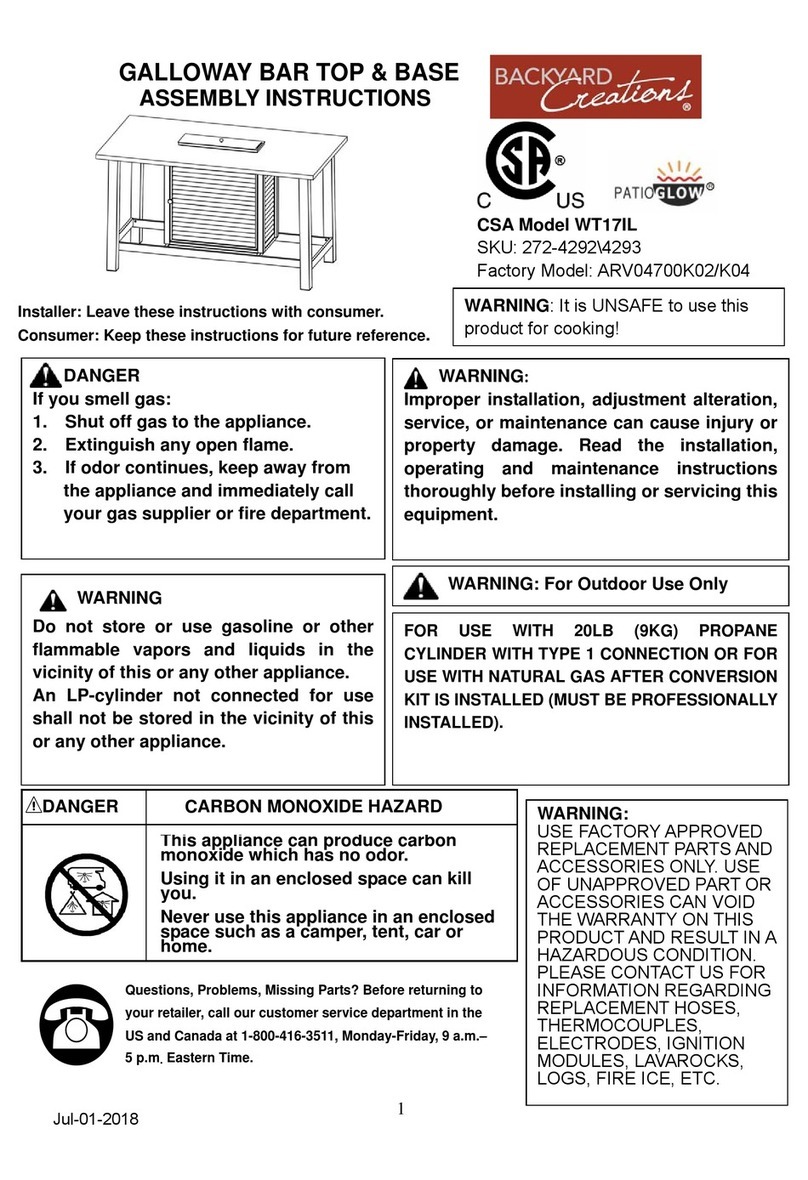 Backyard Creations 272-4292 User manual