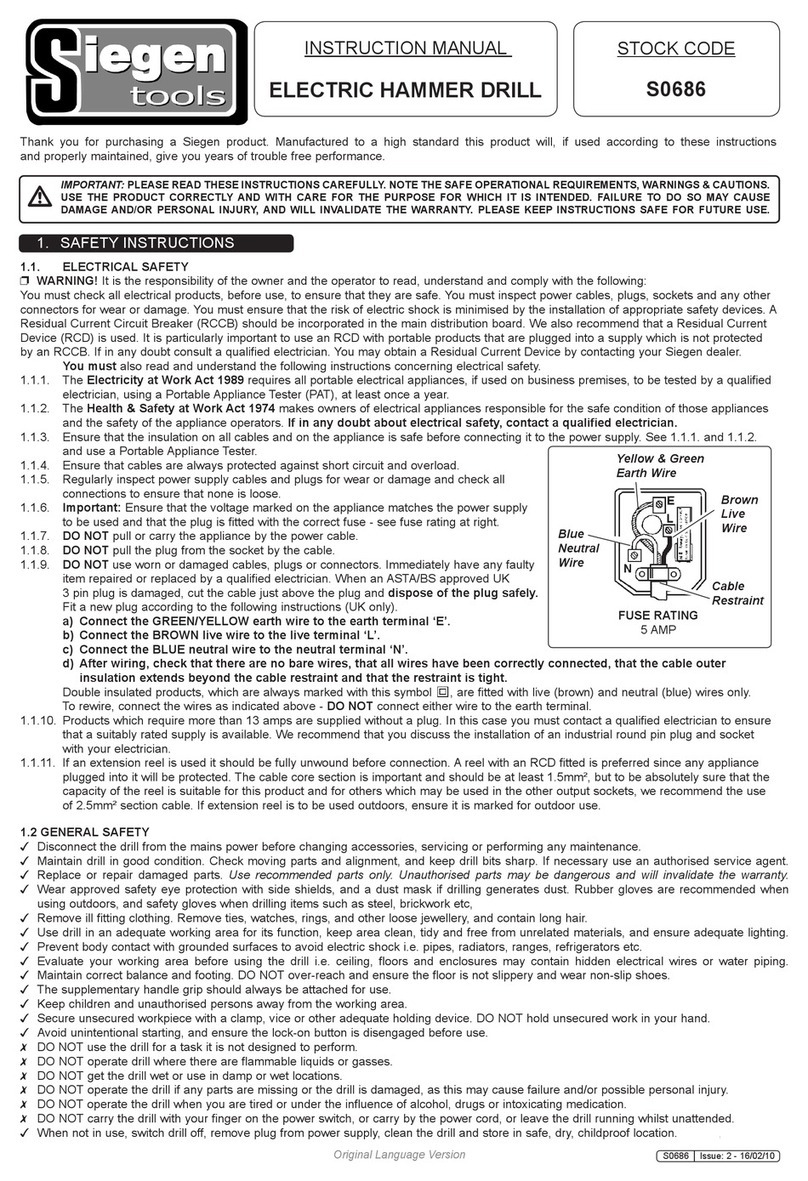 Siegen tools S0686 instruction manual