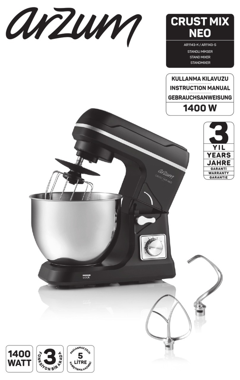 Arzum CRUST MIX NEO AR1143-K instruction manual