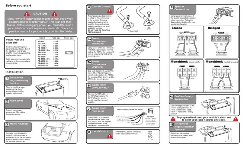 Crunch PZ-820.2 Quick start installation guide