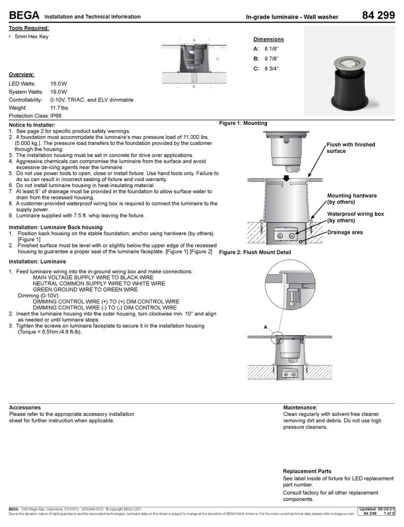 BEGA 84 299 Installation and technical information