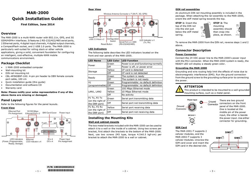 Moxa Technologies MAR-2000 Quick installation guide