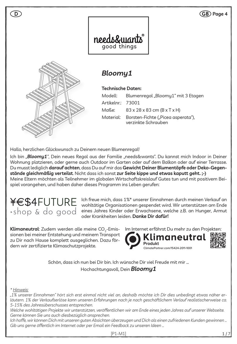 needs&wants Blumenregal Bloomy1 User manual