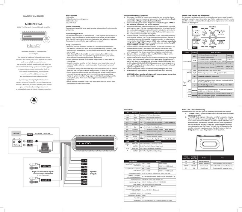 JL Audio MX280/4 owner's manual