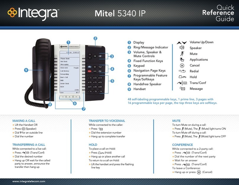 Mitel 5340 IP User manual Mitel 5340 IP User manual