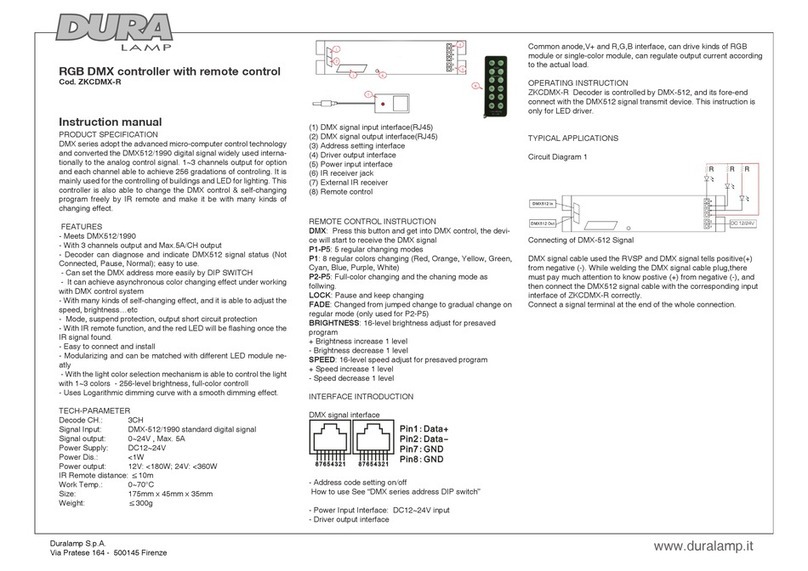 DURA ZKCDMX-R instruction manual
