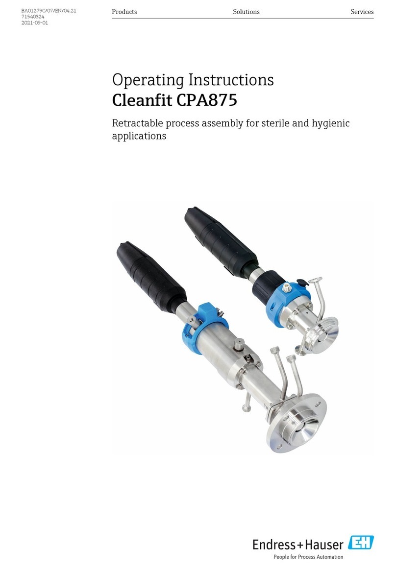 Endress+Hauser Cleanfit CPA875 User manual Endress+Hauser Cleanfit CPA875 User manual