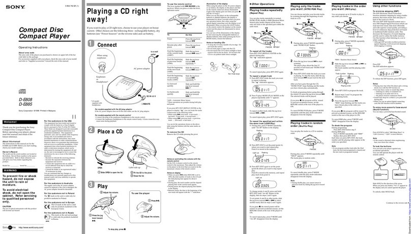Sony D-E808 User manual