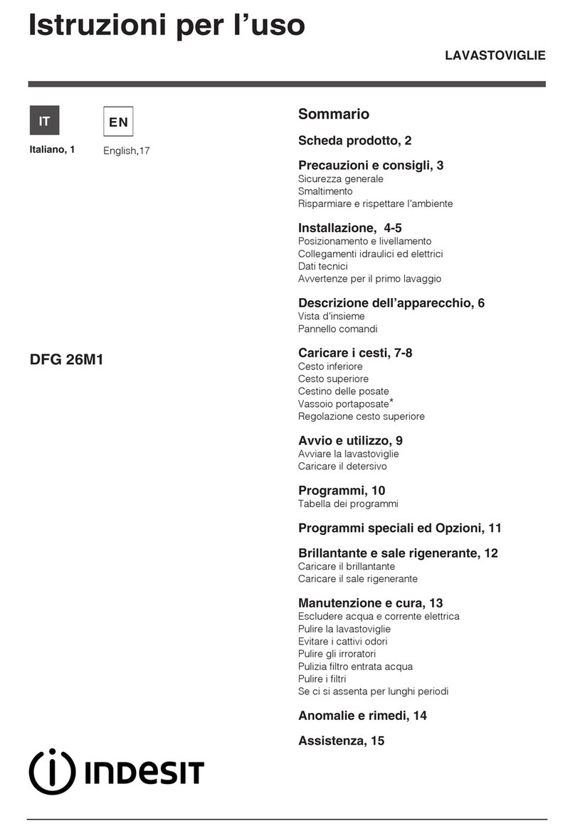 Indesit DFG 26M1 operating instructions