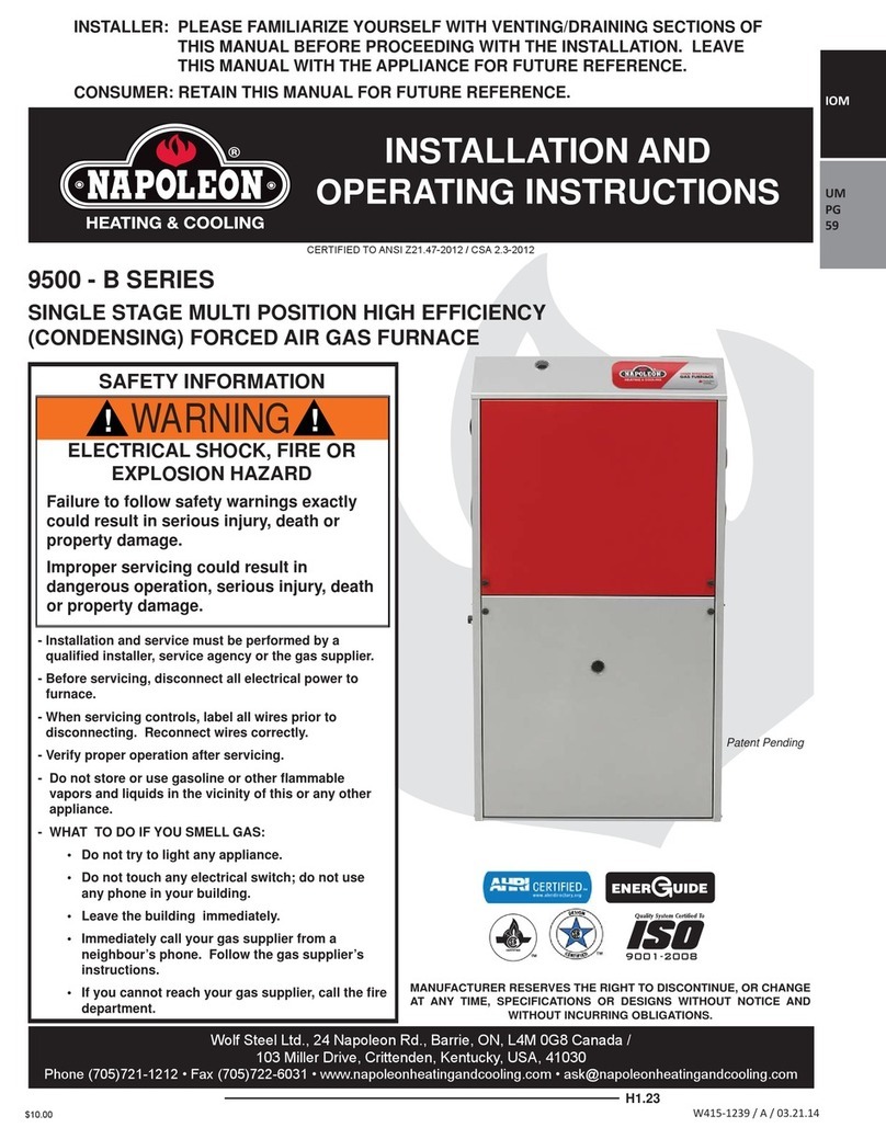 Napoleon 9500-B Series operating instructions