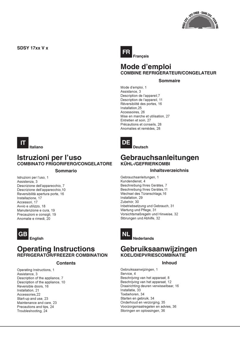 Indesit SDSY 17 Series operating instructions