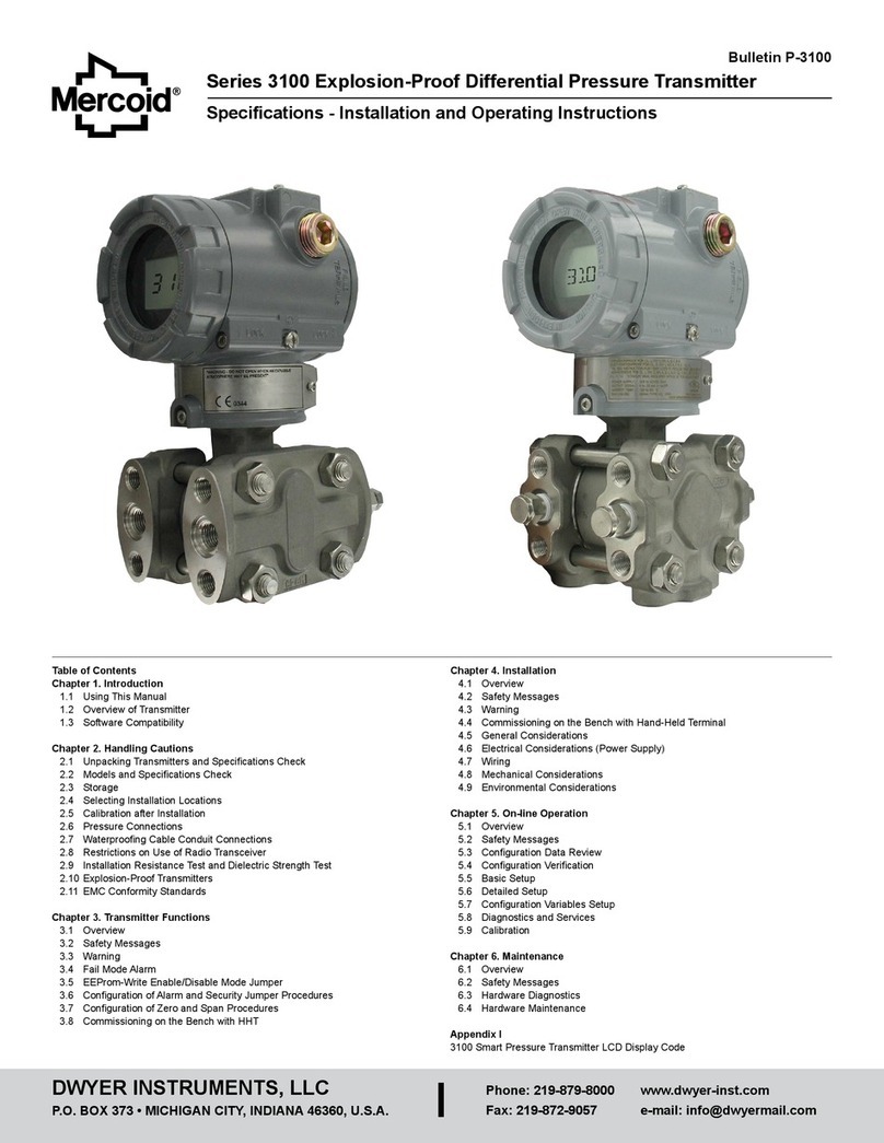 Mercoid 3100 Installation and operating instructions