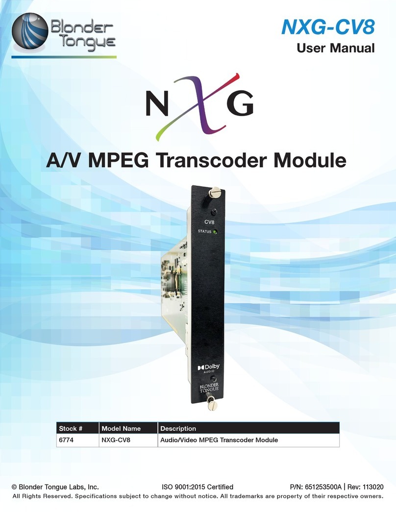 Blonder tongue NXG-CV8 user manual