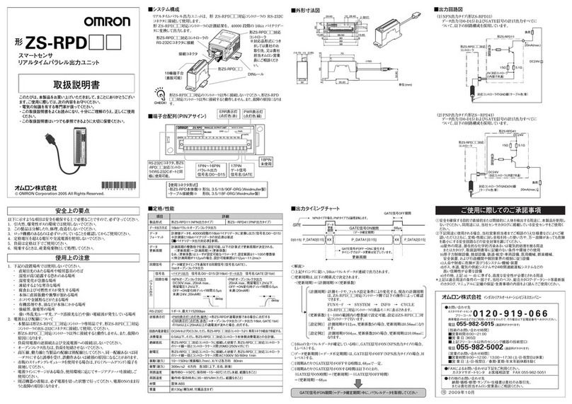 Omron ZS Series instruction sheet