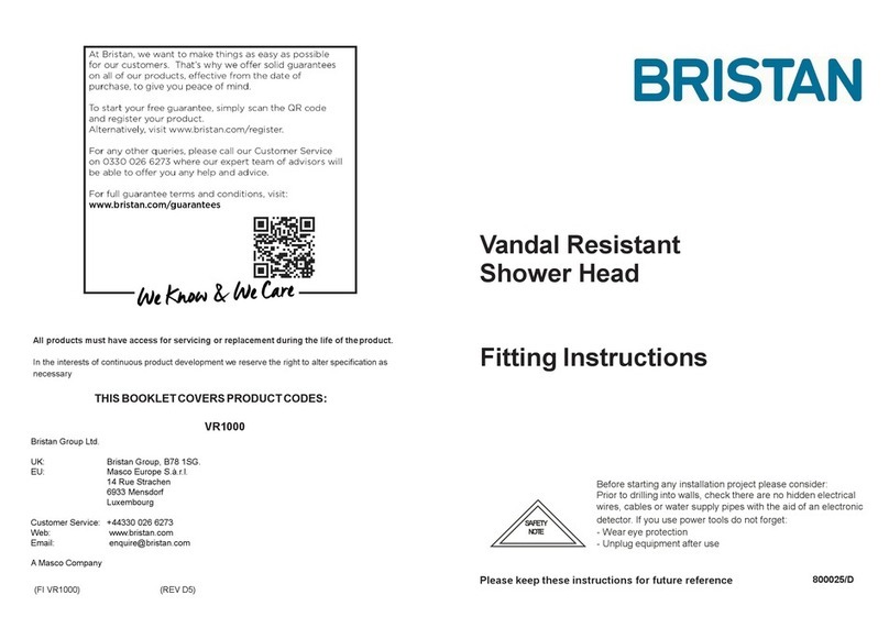 Bristan VR1000 User manual Bristan VR1000 User manual