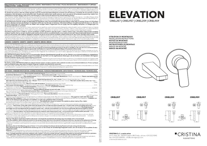 CRISTINA ELEVATION CRIEL257 installation instructions CRISTINA ELEVATION CRIEL257 installation instructions
