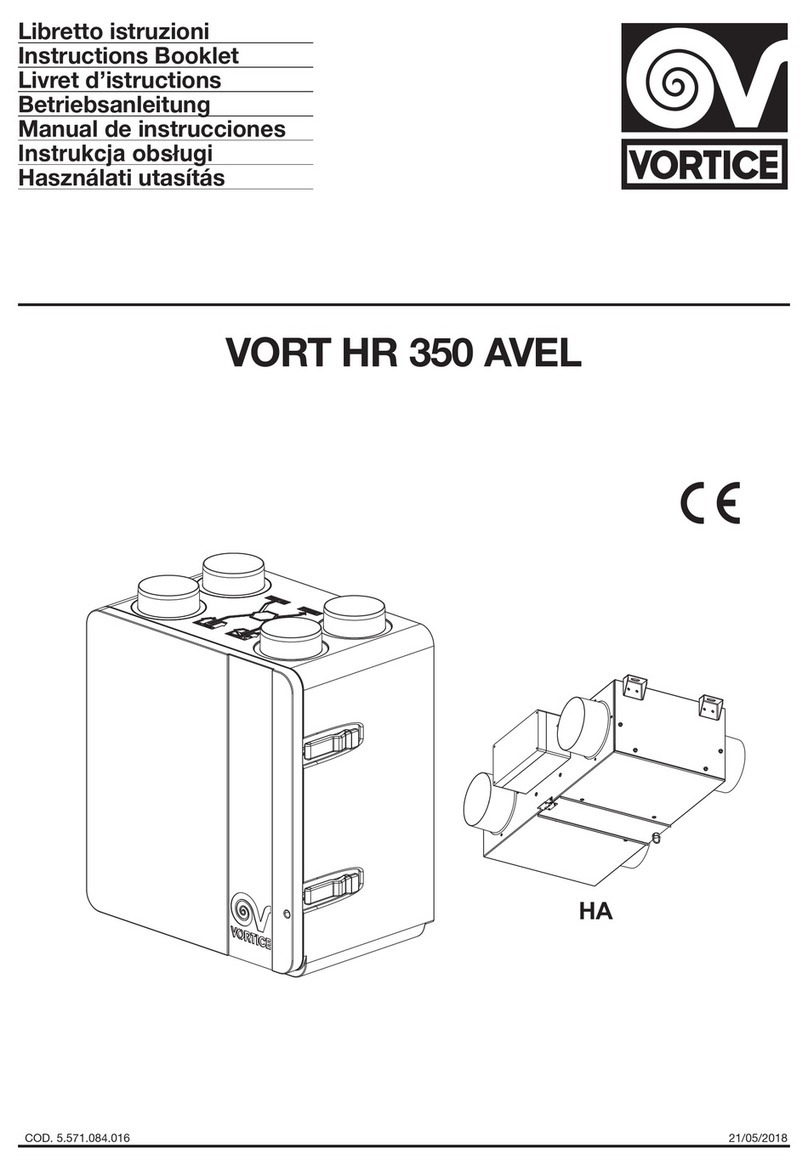 Vortice VORT HR 350 AVEL Instruction booklet Vortice VORT HR 350 AVEL Instruction booklet