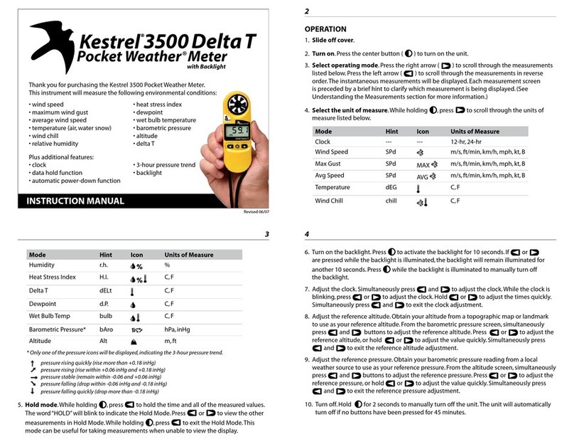 Kestrel 3500 Delta T quick start guide