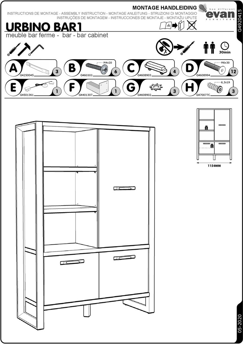 Evan furniture URBINO BAR1 Assembly instruction