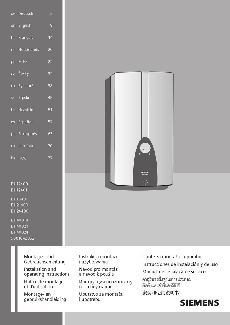 Siemens 9001042052 Installation and operating instructions Siemens 9001042052 Installation and operating instructions