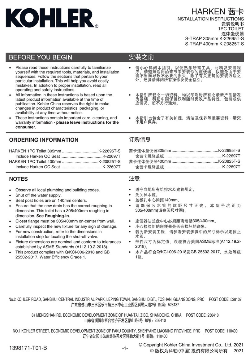 Kohler HARKEN K-22695T-S User manual
