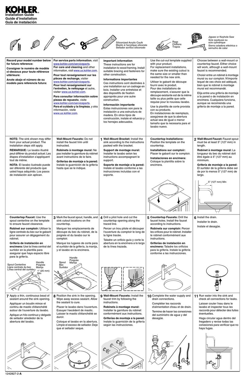 Kohler Carillon K-7806-95 User manual