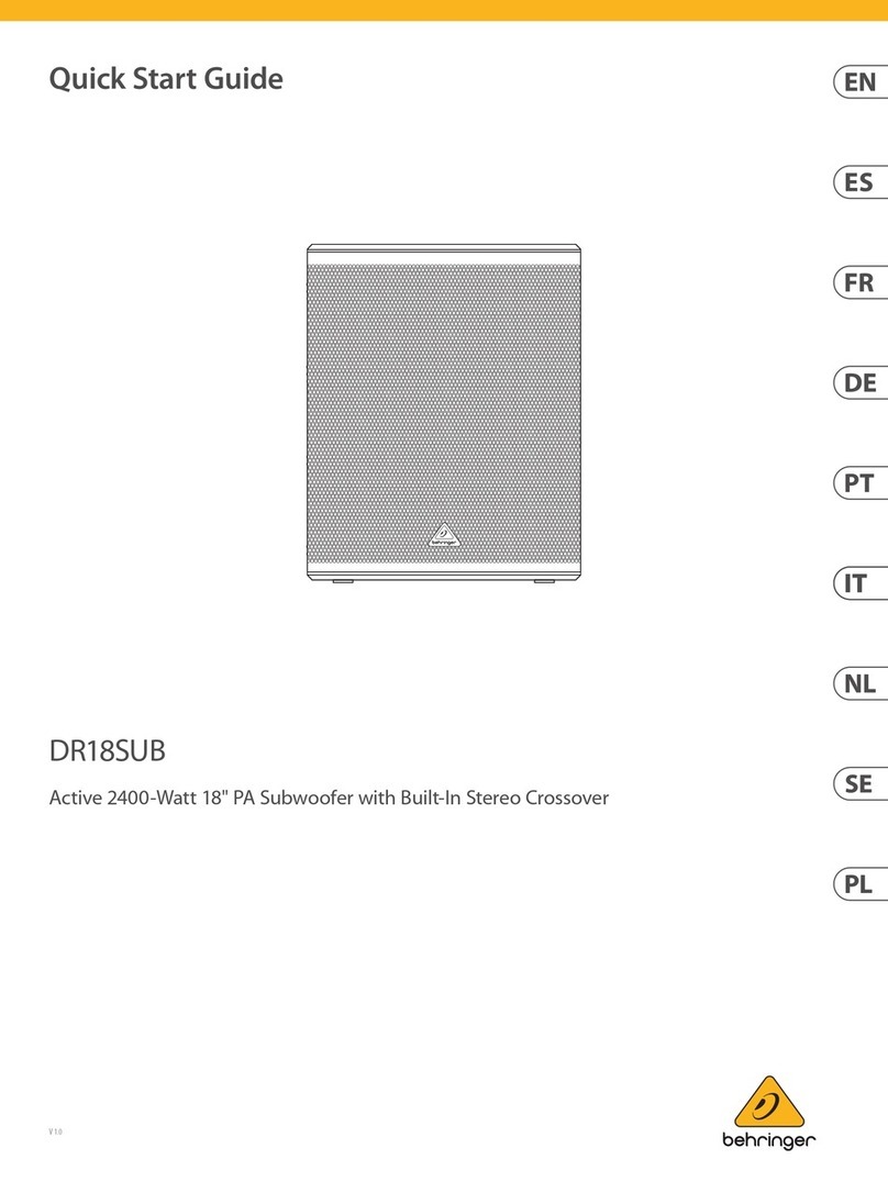 Behringer DR18SUB quick start guide