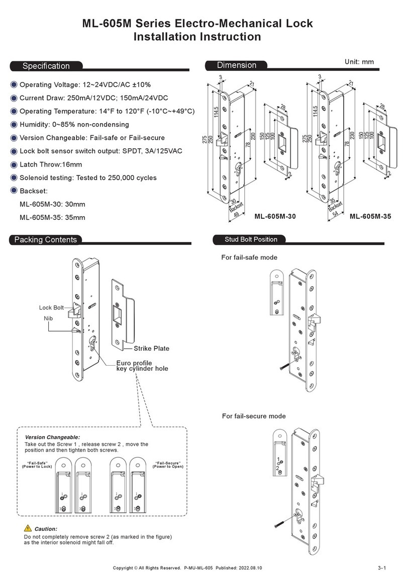 ANXELL ML-605M-30 Installation instruction