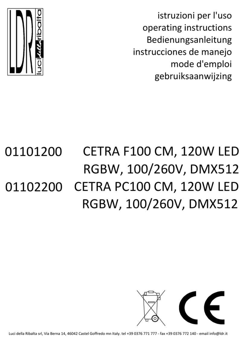 LDR CETRA F100 CM, 120W LED RGBW, 100/260V,... operating instructions