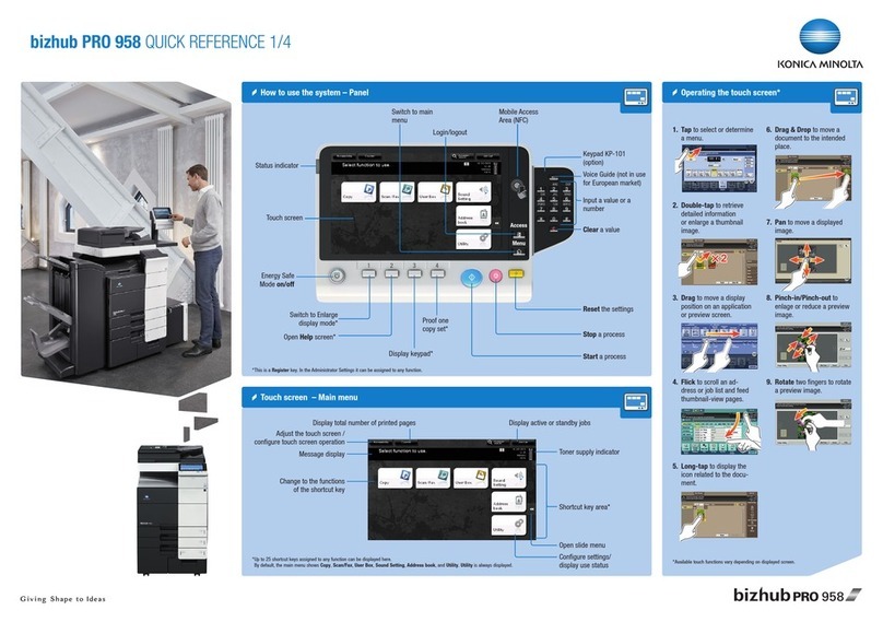 Konica Minolta bizhub PRO 958 quick reference
