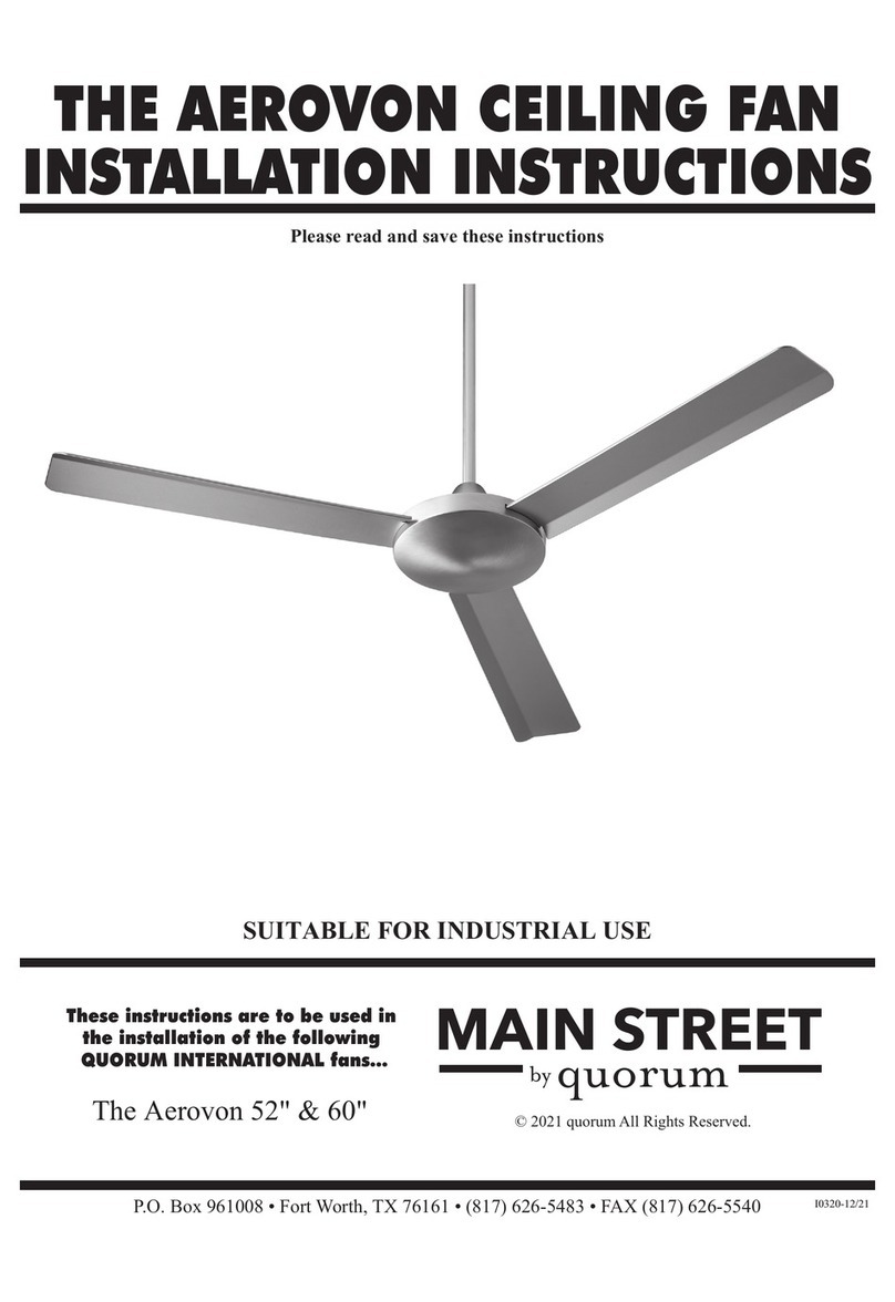Quorum MAIN STREET Aerovon installation instructions