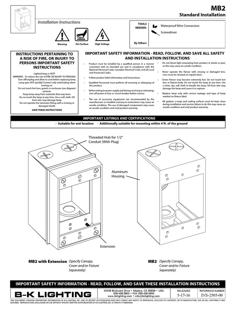 B-K lighting MB2 User manual