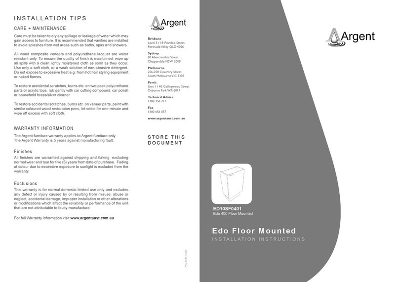 Argent Edo ED10SF0401 installation instructions Argent Edo ED10SF0401 installation instructions