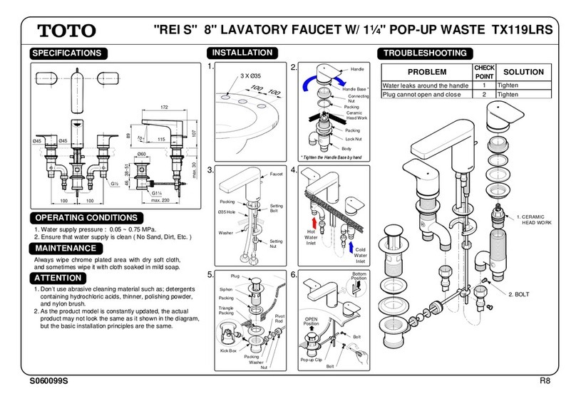 Toto REI S TX119LRS quick start guide