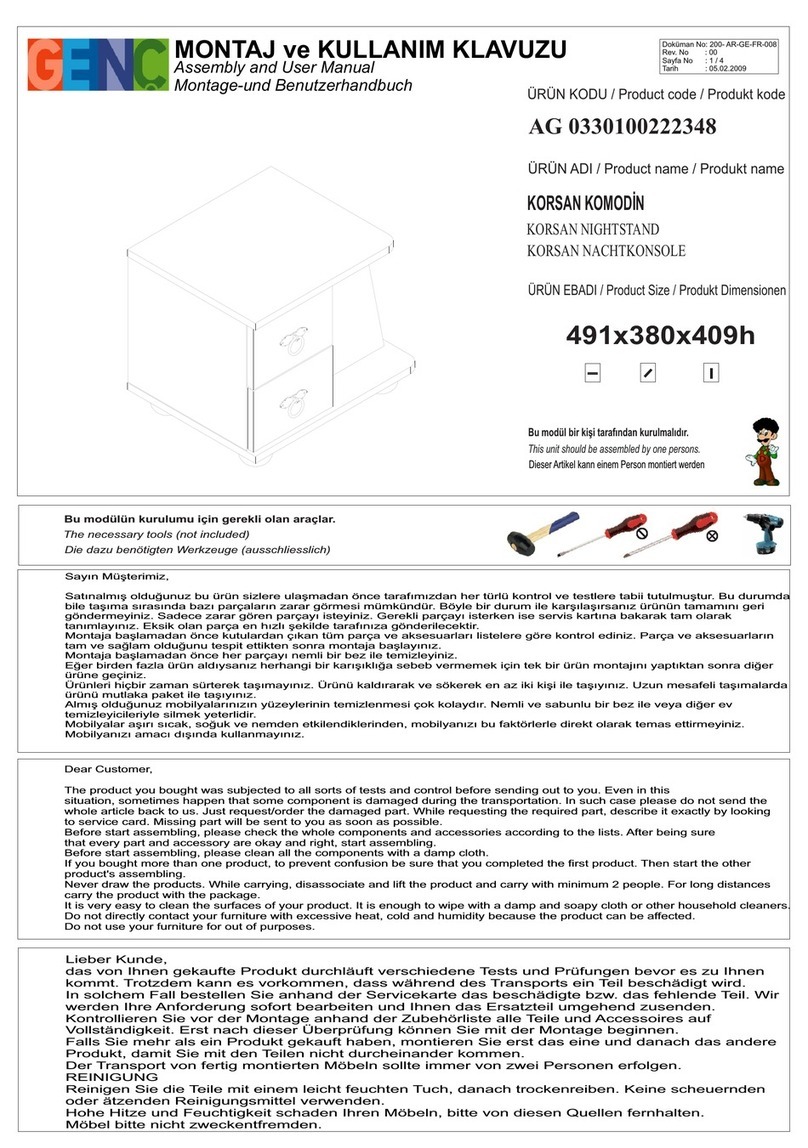 GENC AG 0330100222348 Assembly and user's manual
