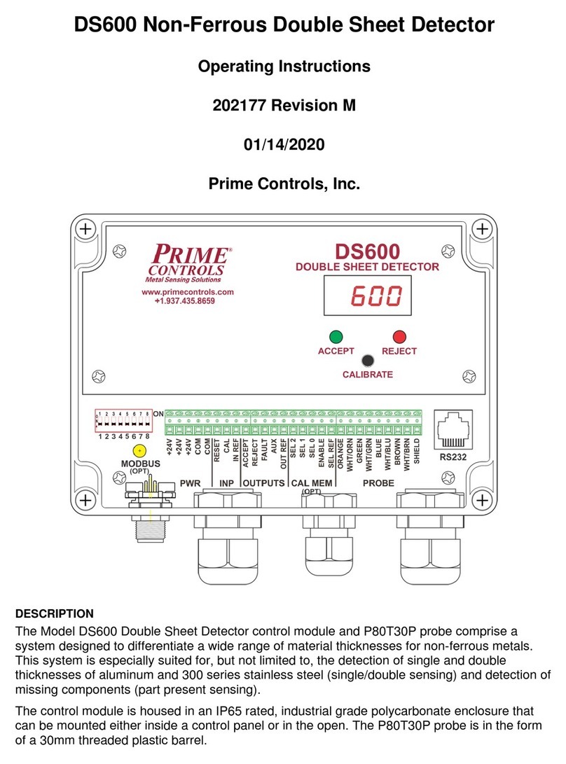Prime Controls DS600 operating instructions