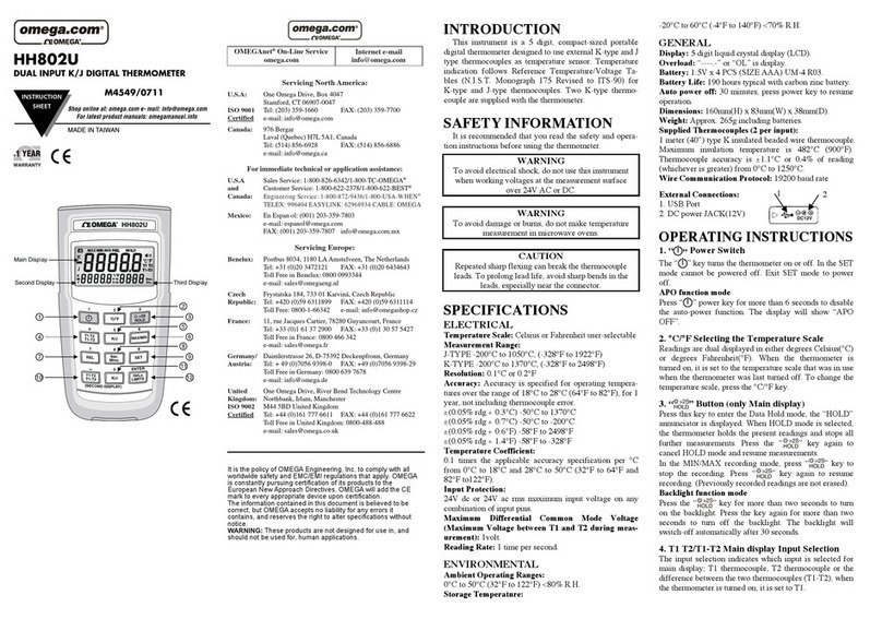 Omega Engineering M4549/0711 User manual
