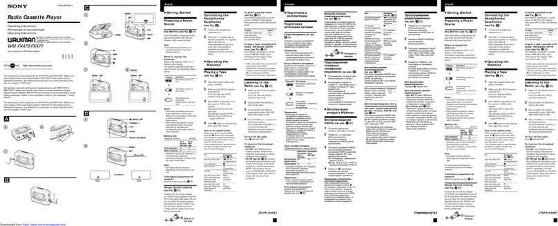 Sony Walkman WM-FX479 User manual