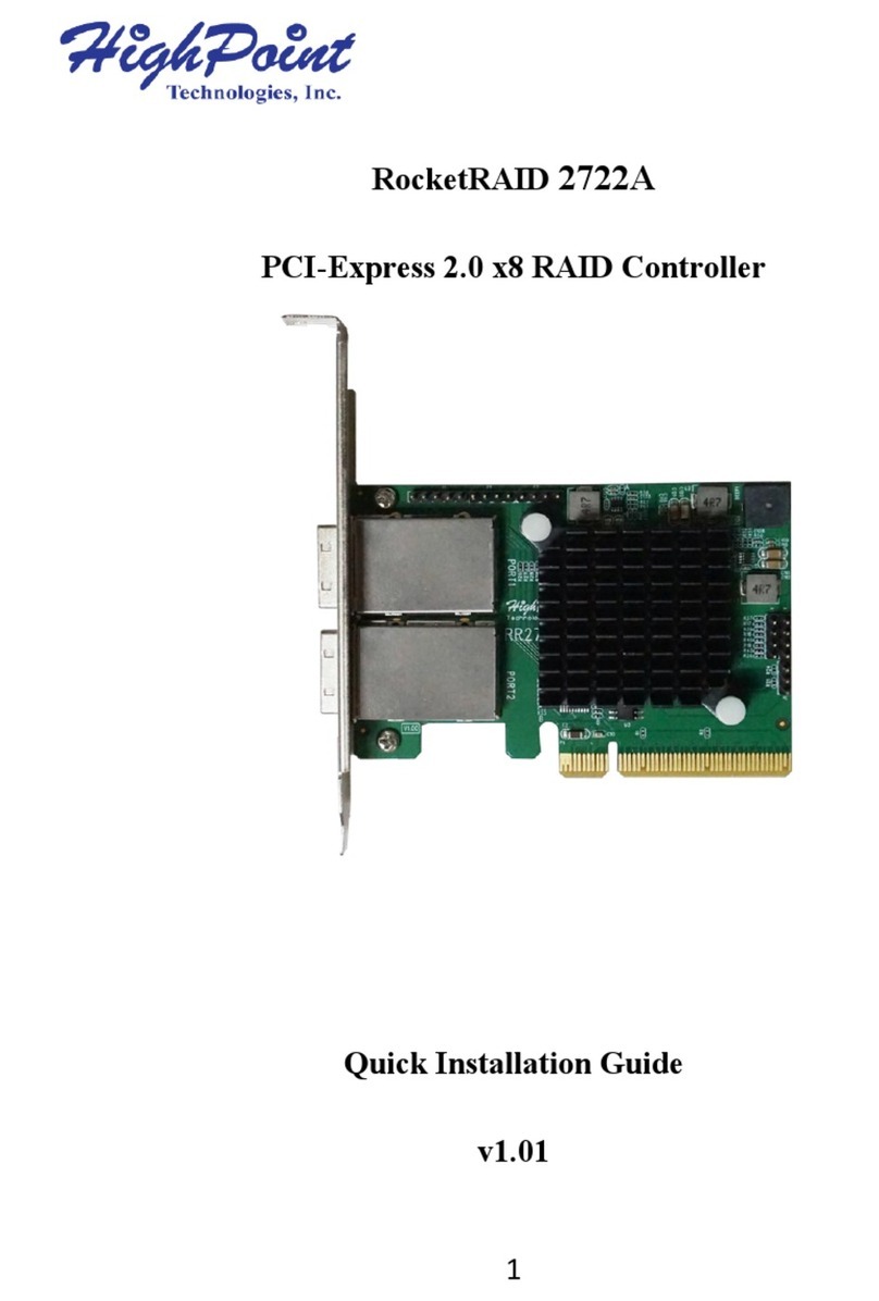 HighPoint RocketRAID 272 Series Quick installation guide HighPoint RocketRAID 272 Series Quick installation guide