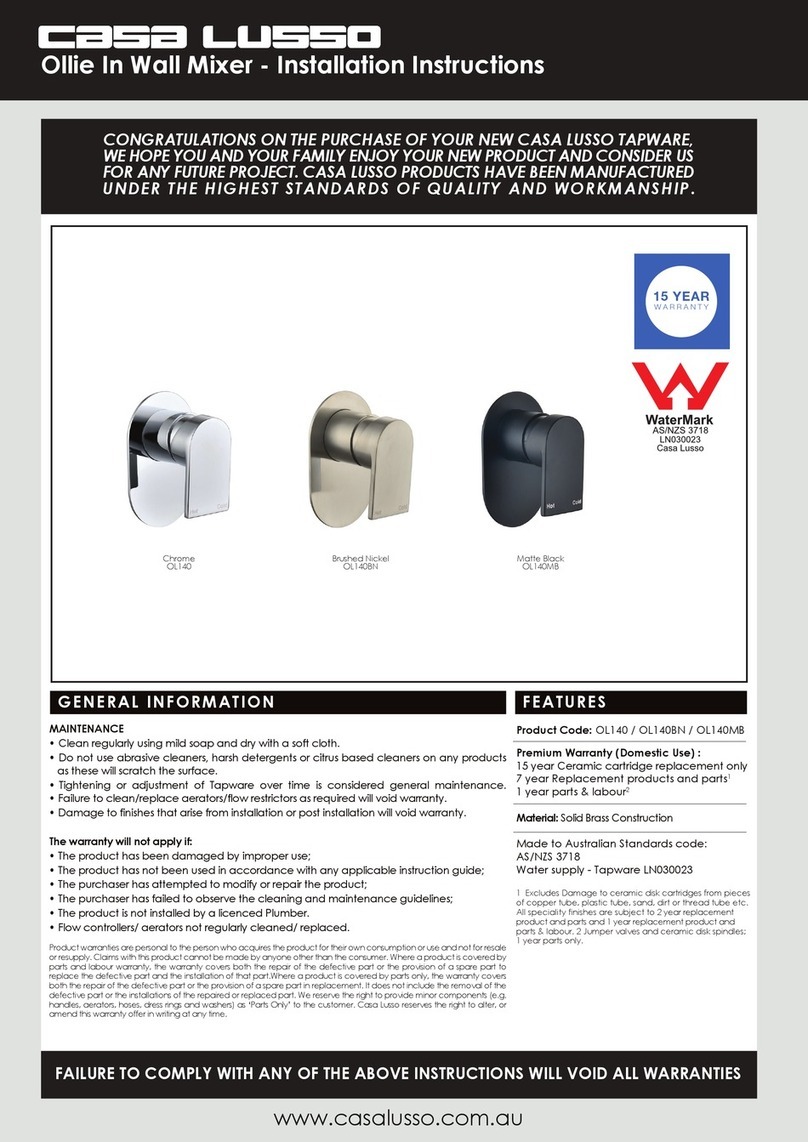 Casa Lusso OL140 installation instructions