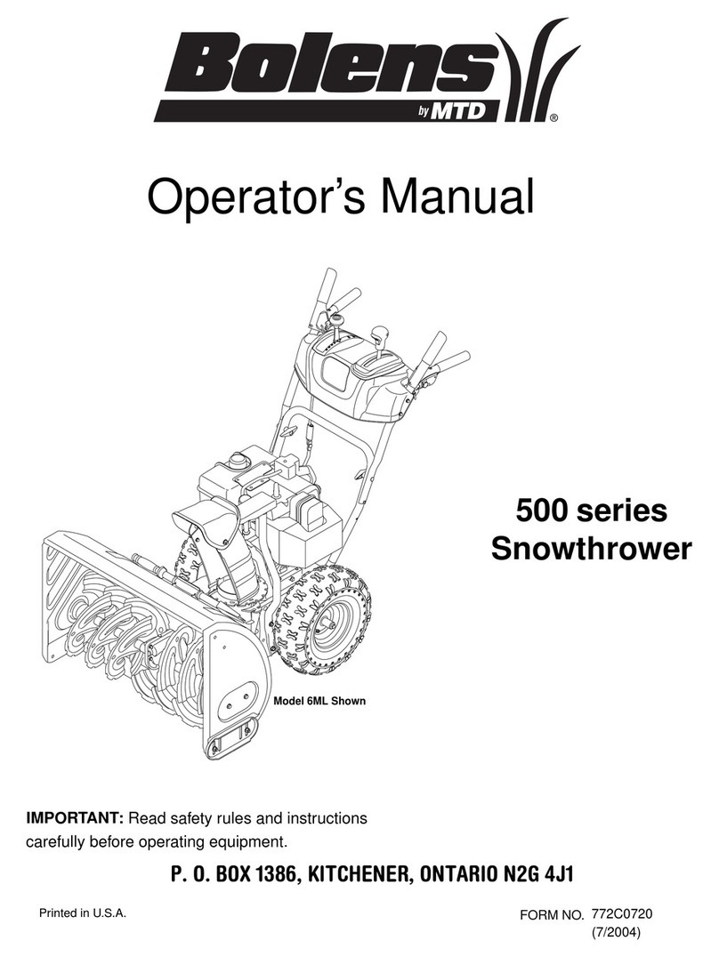 MTD Bolens 500 Series User manual